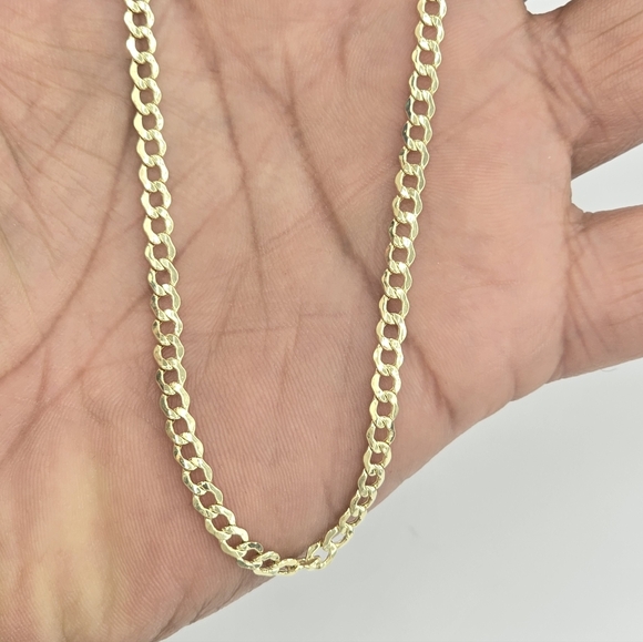10kt Real Gold Cuban Curb Anklet 3.7 Mm 10 Inches